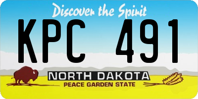 ND license plate KPC491