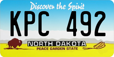 ND license plate KPC492