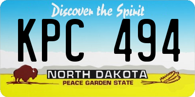 ND license plate KPC494