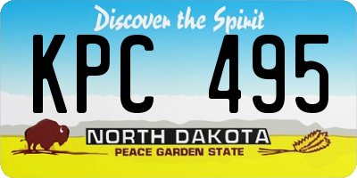 ND license plate KPC495