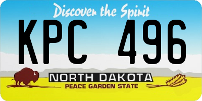 ND license plate KPC496