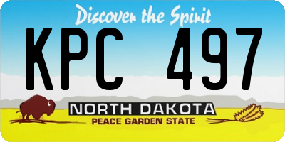 ND license plate KPC497