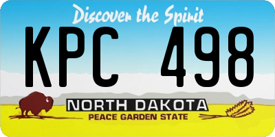 ND license plate KPC498