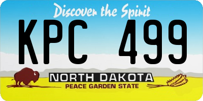 ND license plate KPC499