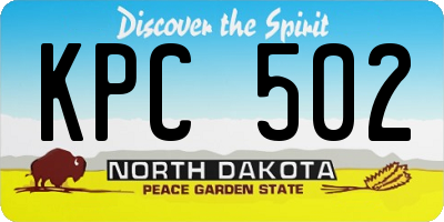 ND license plate KPC502