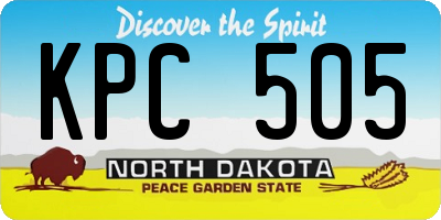 ND license plate KPC505