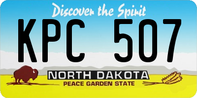 ND license plate KPC507