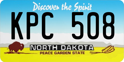 ND license plate KPC508