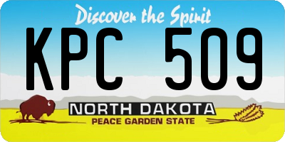 ND license plate KPC509