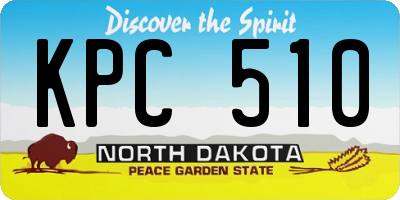 ND license plate KPC510