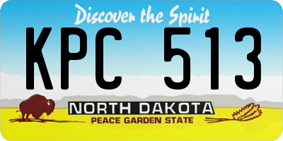 ND license plate KPC513