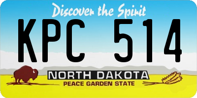 ND license plate KPC514