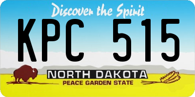 ND license plate KPC515