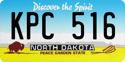 ND license plate KPC516