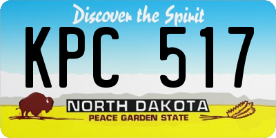 ND license plate KPC517