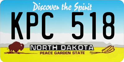 ND license plate KPC518