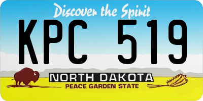 ND license plate KPC519