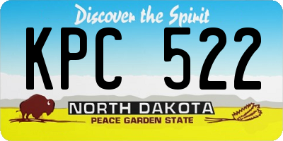 ND license plate KPC522