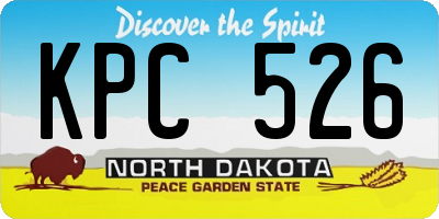 ND license plate KPC526