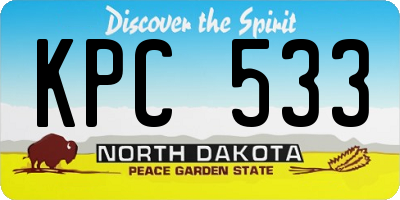 ND license plate KPC533