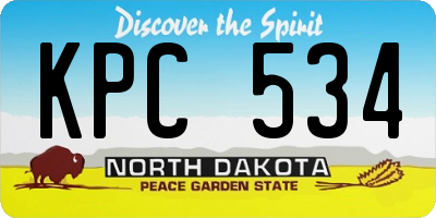 ND license plate KPC534