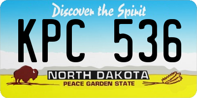ND license plate KPC536