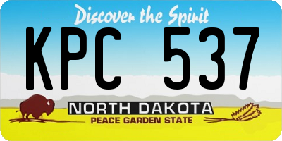 ND license plate KPC537