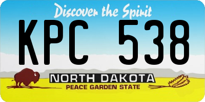ND license plate KPC538