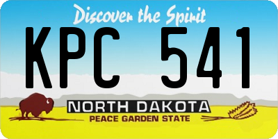 ND license plate KPC541