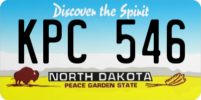 ND license plate KPC546