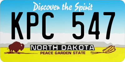 ND license plate KPC547