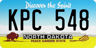 ND license plate KPC548