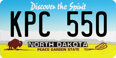 ND license plate KPC550