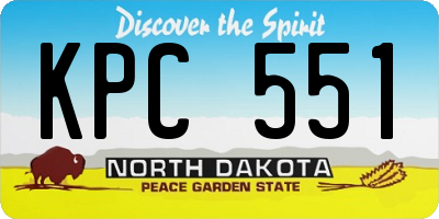 ND license plate KPC551