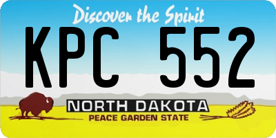 ND license plate KPC552
