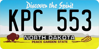 ND license plate KPC553