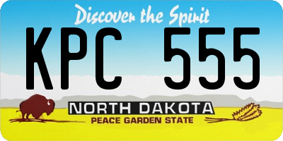 ND license plate KPC555