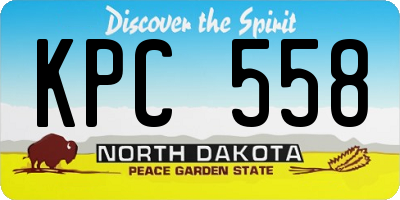 ND license plate KPC558