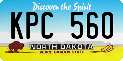 ND license plate KPC560