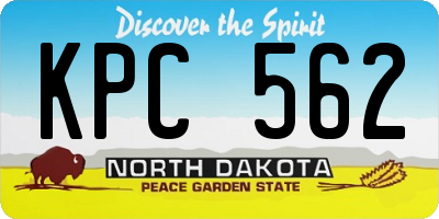 ND license plate KPC562
