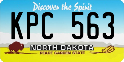 ND license plate KPC563