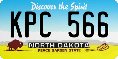 ND license plate KPC566