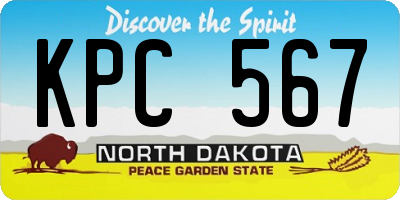 ND license plate KPC567