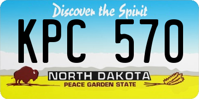 ND license plate KPC570