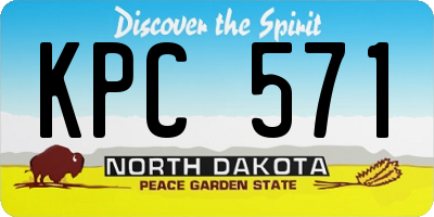 ND license plate KPC571