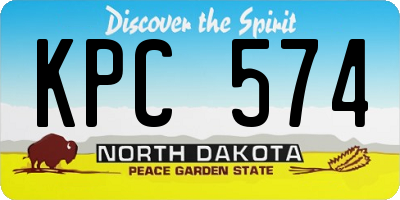 ND license plate KPC574
