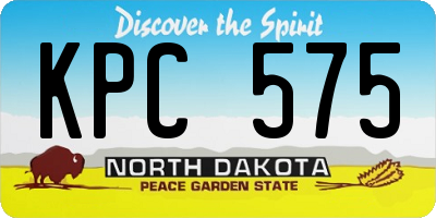 ND license plate KPC575