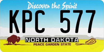 ND license plate KPC577