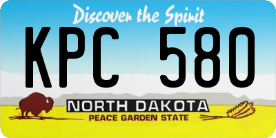 ND license plate KPC580