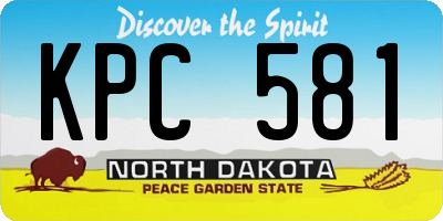 ND license plate KPC581